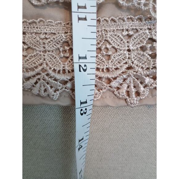 Sans Souci Skirt Womens Small Beige Cream Layered Eyelet Crochet Coquette Mini - Picture 4 of 4